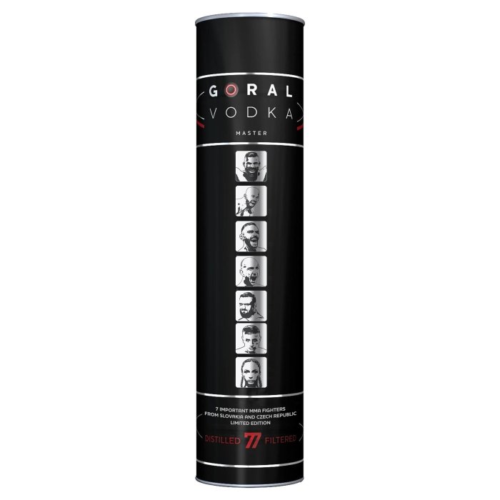 Goral Vodka MASTER 40% 1,75 Limitovaná edícia – 7 najvýznamnejších MMA bojovníkov zo Slovenska a Českej republiky